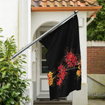 Red And Yellow Japanese Amaryllis Print Polyester Flag