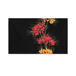 Red And Yellow Japanese Amaryllis Print Polyester Flag