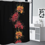 Red And Yellow Japanese Amaryllis Print Premium Shower Curtain