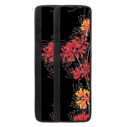 Red And Yellow Japanese Amaryllis Print Refrigerator Handle Covers