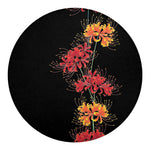 Red And Yellow Japanese Amaryllis Print Round Blanket