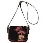 Red And Yellow Japanese Amaryllis Print Saddle Bag