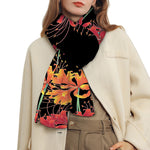 Red And Yellow Japanese Amaryllis Print Scarf