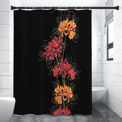 Red And Yellow Japanese Amaryllis Print Shower Curtain