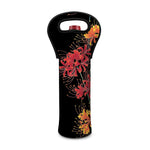 Red And Yellow Japanese Amaryllis Print Single Neoprene Wine Tote