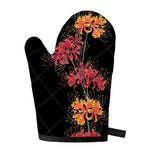 Red And Yellow Japanese Amaryllis Print Single Oven Mitt