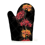 Red And Yellow Japanese Amaryllis Print Single Oven Mitt