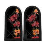 Red And Yellow Japanese Amaryllis Print Skillet Handle Cover