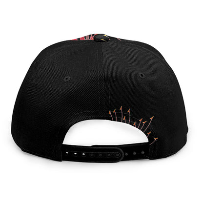 Red And Yellow Japanese Amaryllis Print Snapback Cap