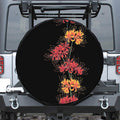 Red And Yellow Japanese Amaryllis Print Tire Cover