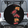 Red And Yellow Japanese Amaryllis Print Tire Cover With Camera Hole