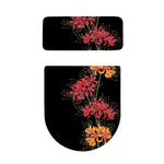 Red And Yellow Japanese Amaryllis Print Toilet Lid And Tank Cover Set