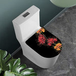 Red And Yellow Japanese Amaryllis Print Toilet Lid Cover
