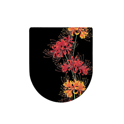 Red And Yellow Japanese Amaryllis Print Toilet Lid Cover