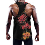 Red And Yellow Japanese Amaryllis Print Training Tank Top