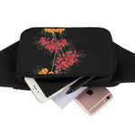 Red And Yellow Japanese Amaryllis Print Waist Bag