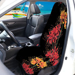 Red And Yellow Japanese Amaryllis Print Waterproof Car Seat Cover