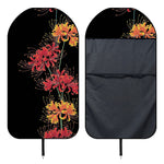 Red And Yellow Japanese Amaryllis Print Waterproof Car Seat Cover