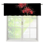 Red And Yellow Japanese Amaryllis Print Window Valance