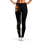 Red And Yellow Japanese Amaryllis Print Women's Leggings
