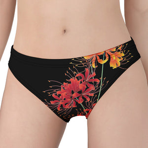 Red And Yellow Japanese Amaryllis Print Women's Panties