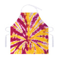 Red And Yellow Spider Tie Dye Print Adjustable Apron