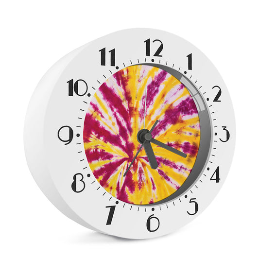 Red And Yellow Spider Tie Dye Print Alarm Clock