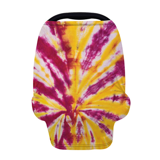Red And Yellow Spider Tie Dye Print Baby Seat Cover