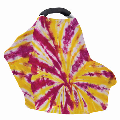 Red And Yellow Spider Tie Dye Print Baby Seat Cover