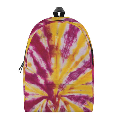 Red And Yellow Spider Tie Dye Print Backpack