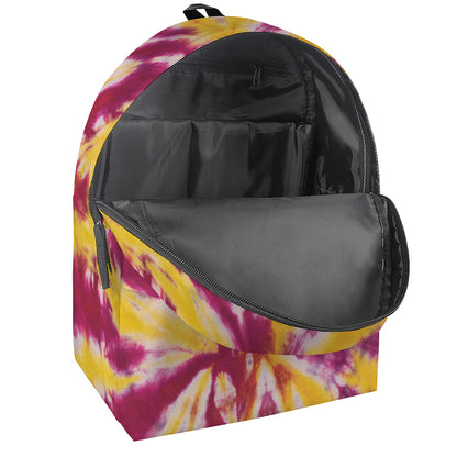 Red And Yellow Spider Tie Dye Print Backpack