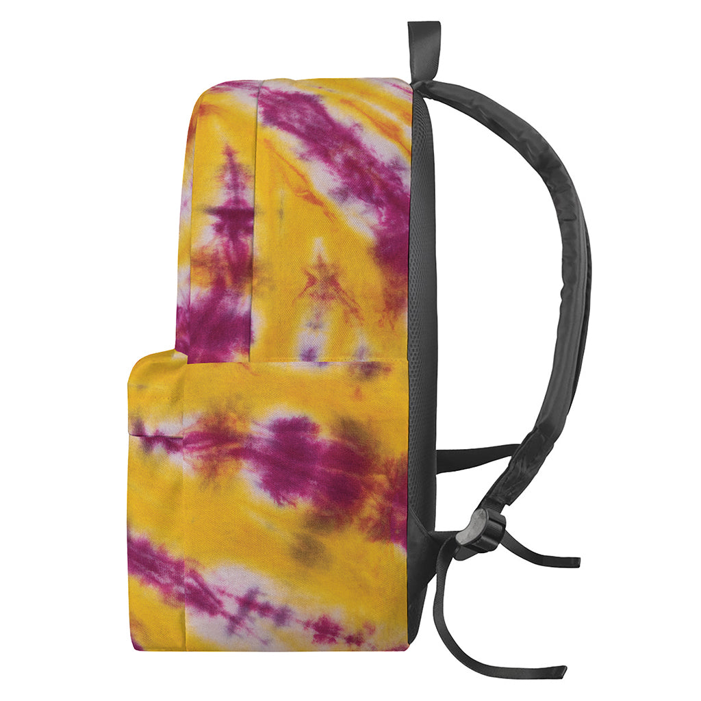 Red And Yellow Spider Tie Dye Print Backpack