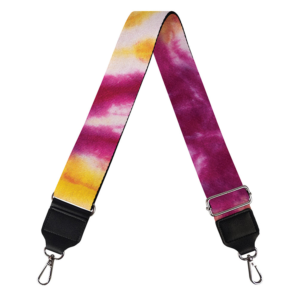 Red And Yellow Spider Tie Dye Print Bag Strap