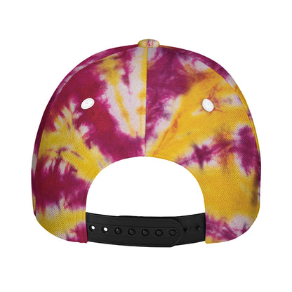 Red And Yellow Spider Tie Dye Print Baseball Cap