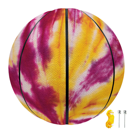 Red And Yellow Spider Tie Dye Print Basketball