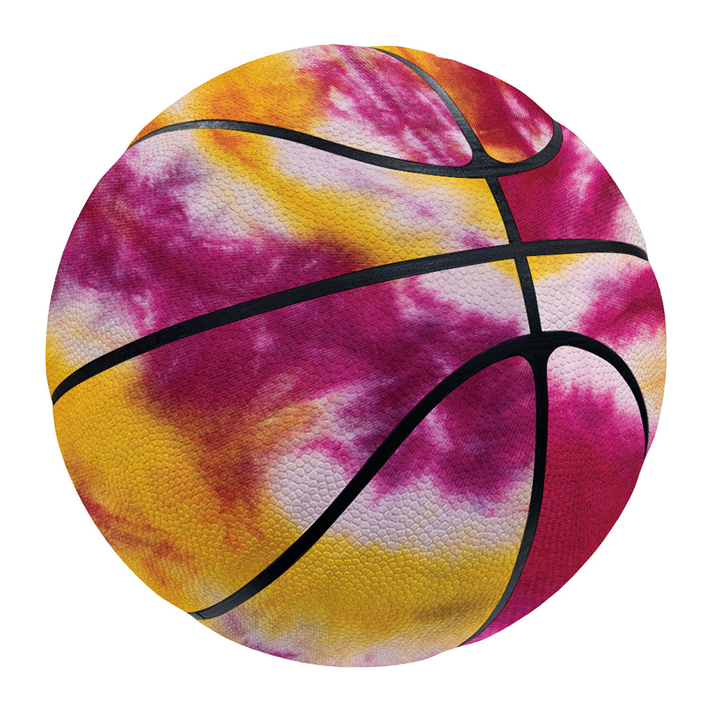 Red And Yellow Spider Tie Dye Print Basketball