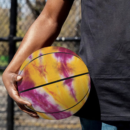 Red And Yellow Spider Tie Dye Print Basketball