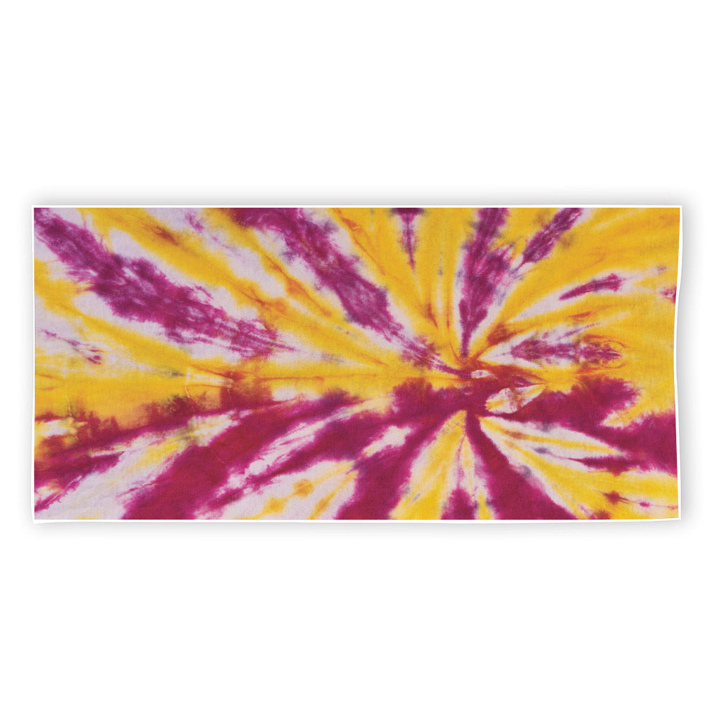 Red And Yellow Spider Tie Dye Print Beach Towel