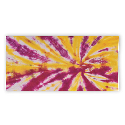 Red And Yellow Spider Tie Dye Print Beach Towel