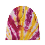 Red And Yellow Spider Tie Dye Print Beanie