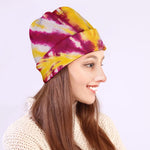 Red And Yellow Spider Tie Dye Print Beanie