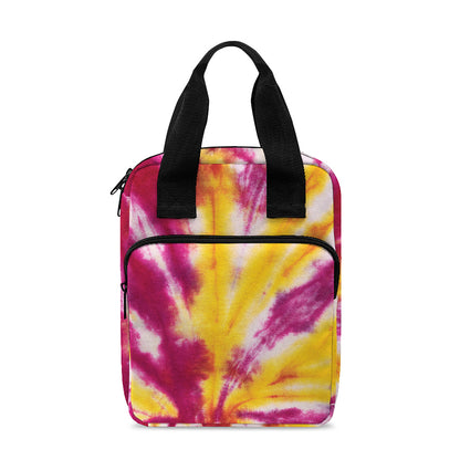 Red And Yellow Spider Tie Dye Print Bible Tote Bag