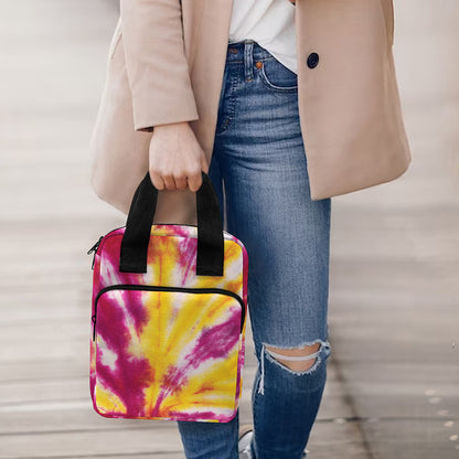 Red And Yellow Spider Tie Dye Print Bible Tote Bag