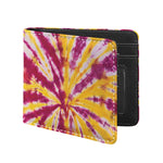 Red And Yellow Spider Tie Dye Print Bifold Wallet