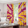 Red And Yellow Spider Tie Dye Print Dimout Grommet Curtains