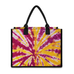 Red And Yellow Spider Tie Dye Print Canvas Tote Bag