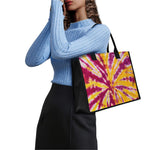 Red And Yellow Spider Tie Dye Print Canvas Tote Bag