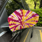 Red And Yellow Spider Tie Dye Print Car Side Mirror Covers