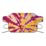 Red And Yellow Spider Tie Dye Print Car Windshield Snow Cover