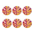 Red And Yellow Spider Tie Dye Print Coaster Set